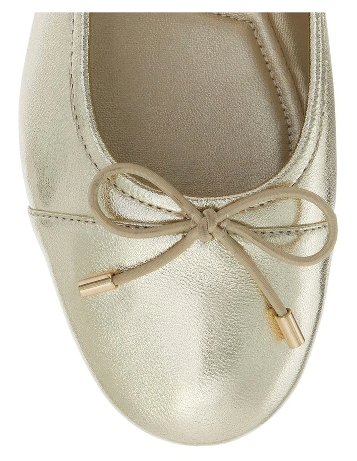 Ariel Ballet Flats in Gold Metallic Leather image 4