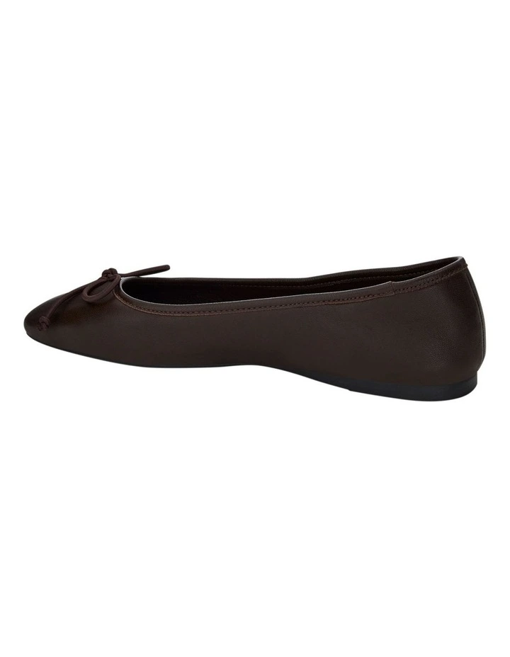 Maya Ballet Flats in Chocolate Leather image 3