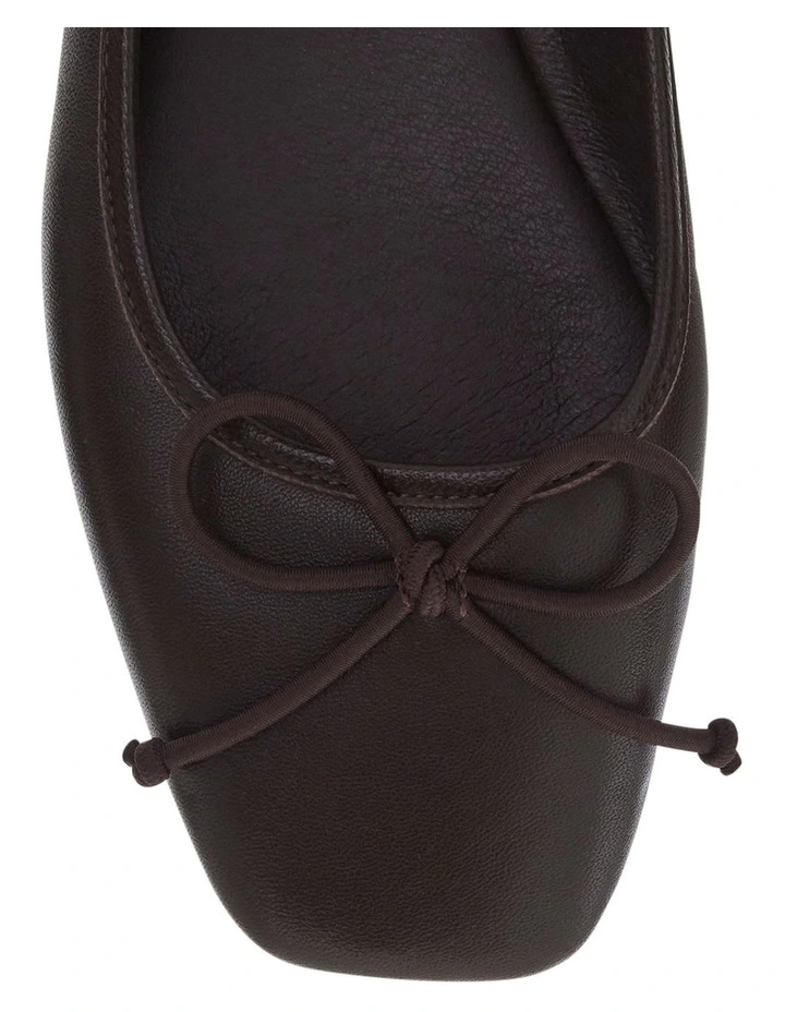 Maya Ballet Flats in Chocolate Leather image 4