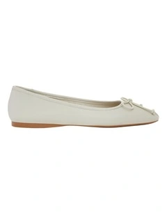 Maya Ballet Flats in Bone Leather