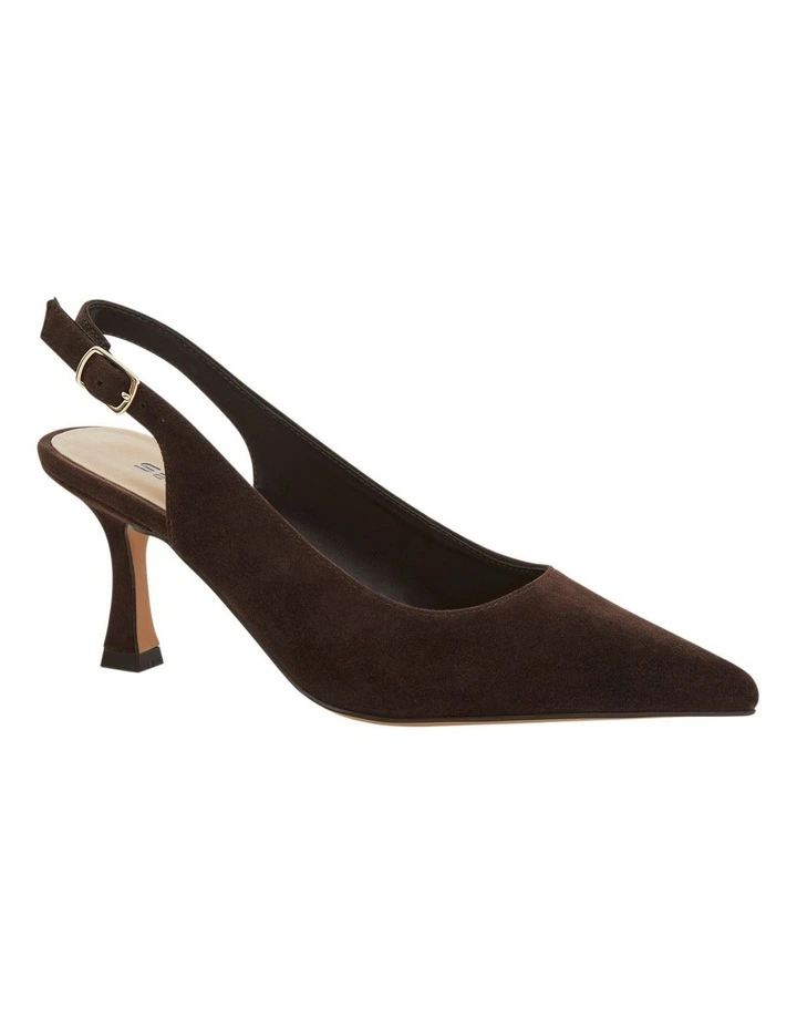 Astrid Heeled Shoes in Chocolate Suede image 2