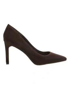 Octavia Heeled Shoes in Chocolate Suede