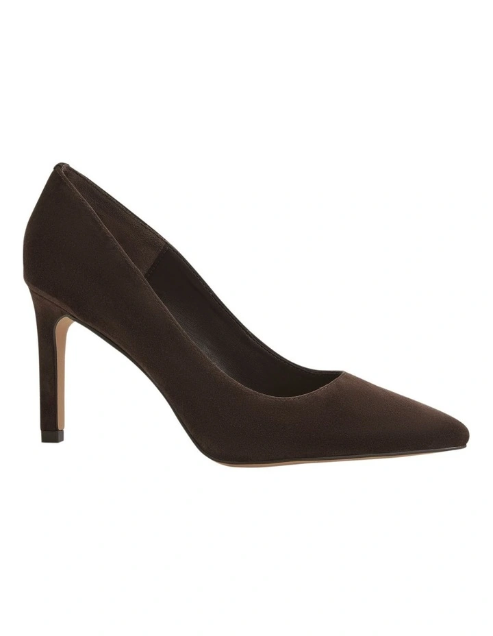 Octavia Heeled Shoes in Chocolate Suede image 2