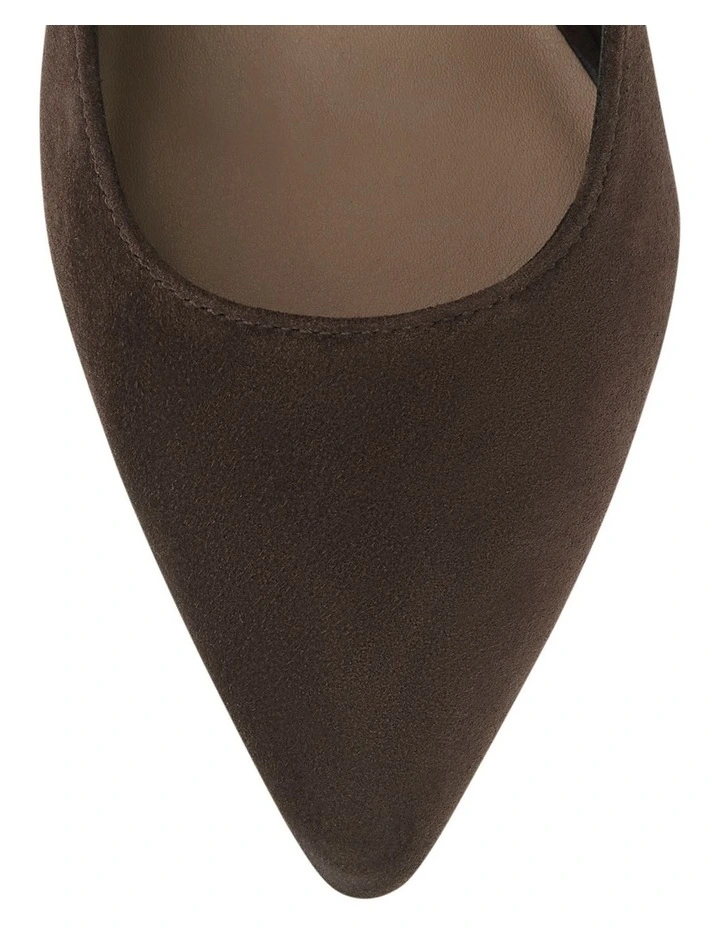 Octavia Heeled Shoes in Chocolate Suede image 4