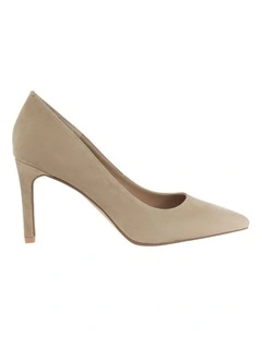 Octavia Heeled Shoes in Taupe Suede