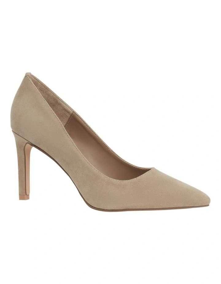 Octavia Heeled Shoes in Taupe Suede image 2