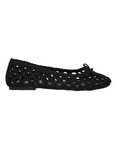 Eden Ballet Flats in Black Weave