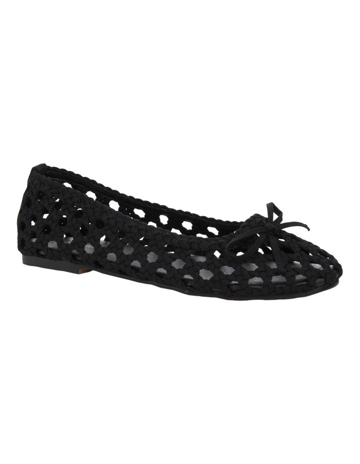 Eden Ballet Flats in Black Weave image 2