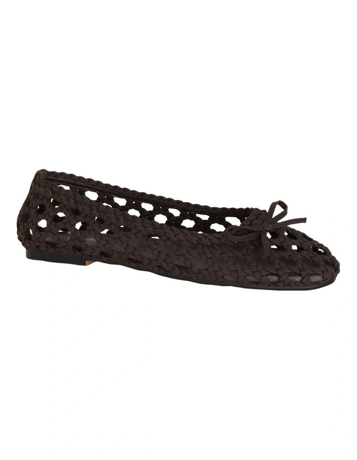 Eden Ballet Flats in Chocolate Weave image 2