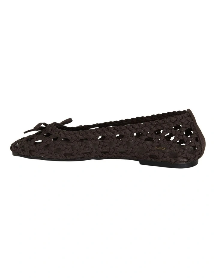 Eden Ballet Flats in Chocolate Weave image 3