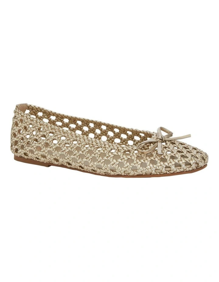 Eden Ballet Flats in Gold Weave image 2