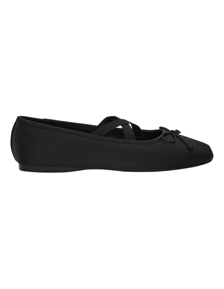 Monica Flat Shoes in Black Satin image 1