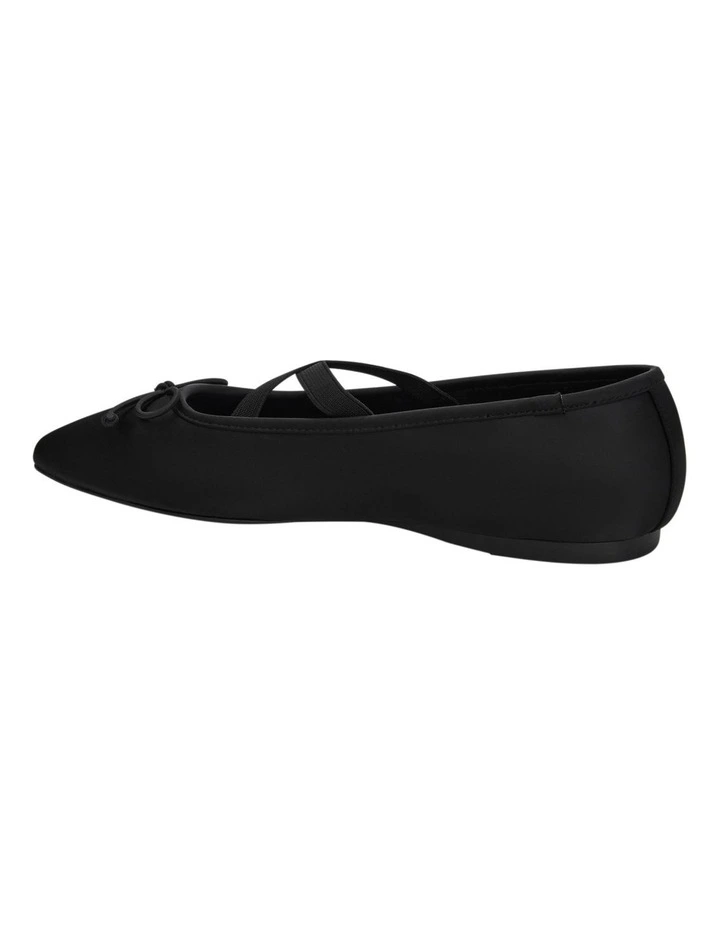 Monica Flat Shoes in Black Satin image 3