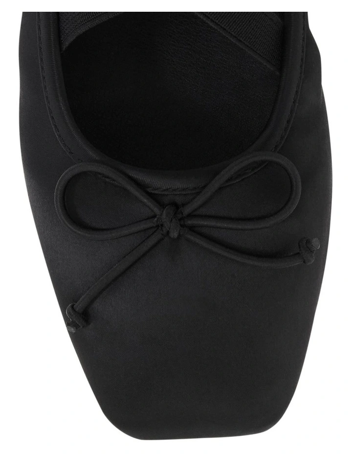 Monica Flat Shoes in Black Satin image 4