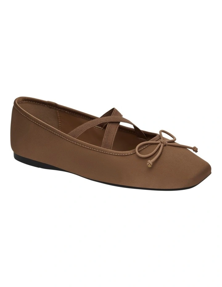 Monica Flat Shoes in Bronze Satin image 2
