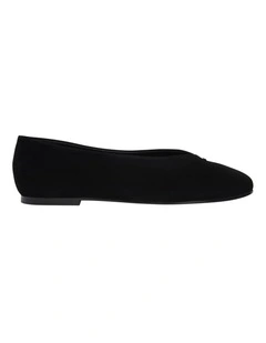 Esther Ballet Flats in Black Suede