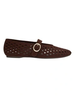 Tegan Ballet Flats in Chocolate Micro