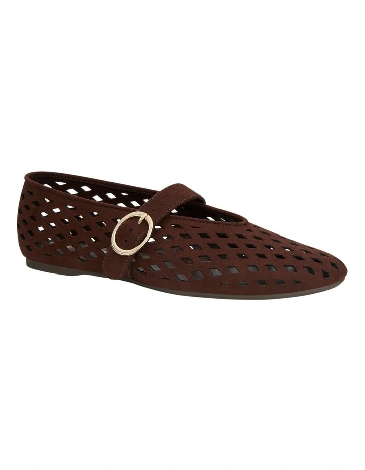 Tegan Ballet Flats in Chocolate Micro image 2