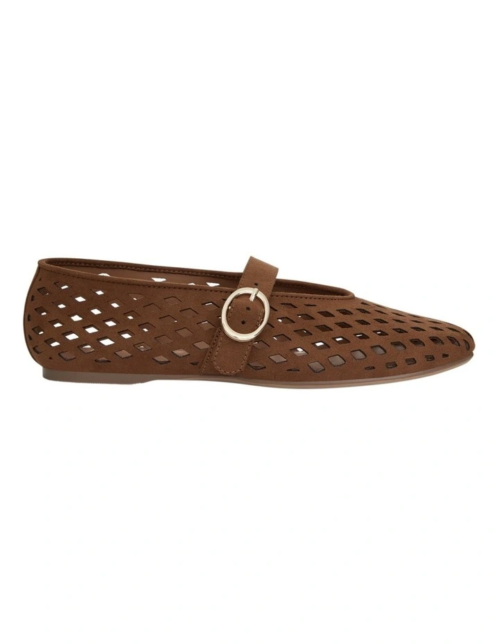 Tegan Ballet Flats in Tan Micro image 1