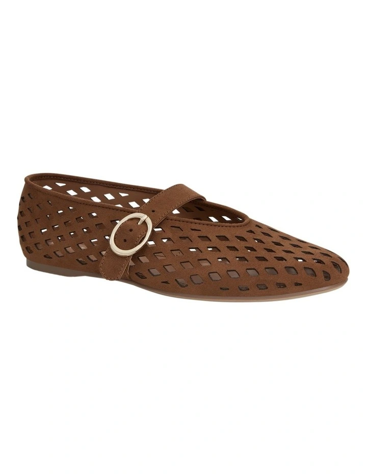 Tegan Ballet Flats in Tan Micro image 2