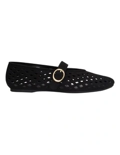 Tegan Ballet Flats in Black Micro
