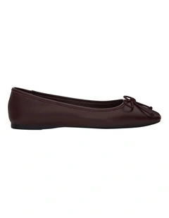 Maya Leather Ballet Flats in Wine