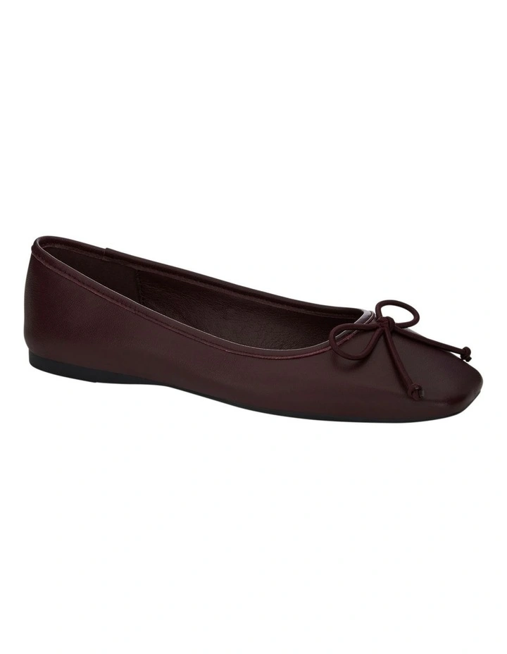Maya Leather Ballet Flats in Wine image 2