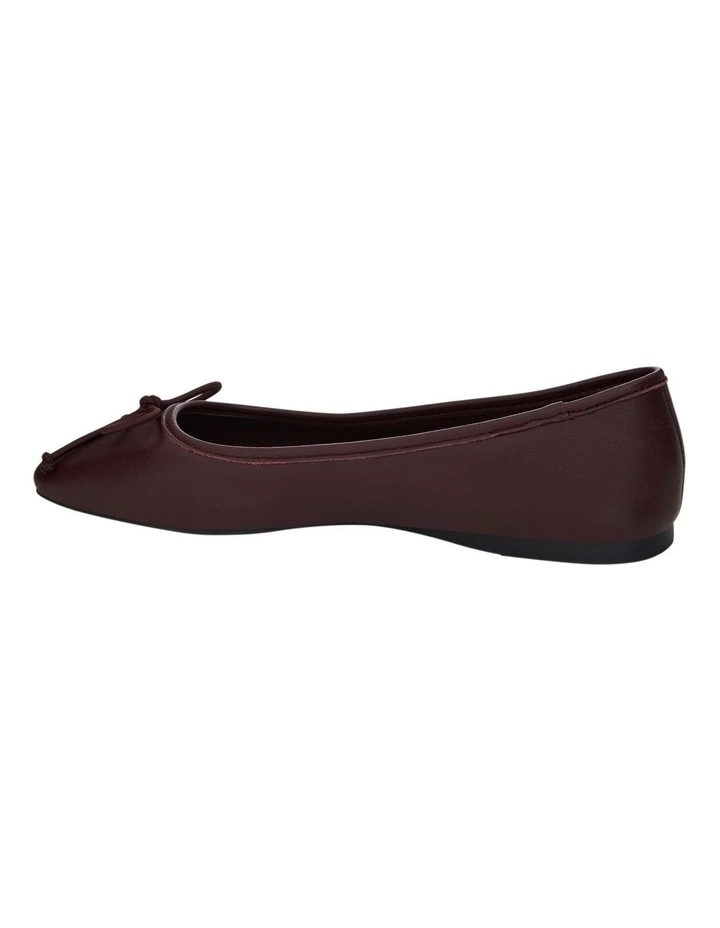 Maya Leather Ballet Flats in Wine image 3