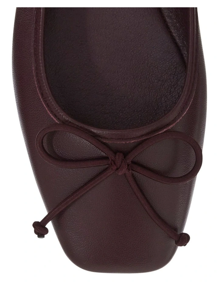 Maya Leather Ballet Flats in Wine image 4