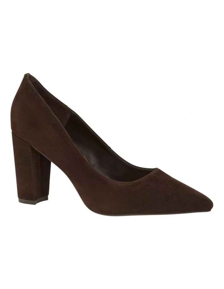 Lyric Heeled Shoes in Chocolate Suede image 2