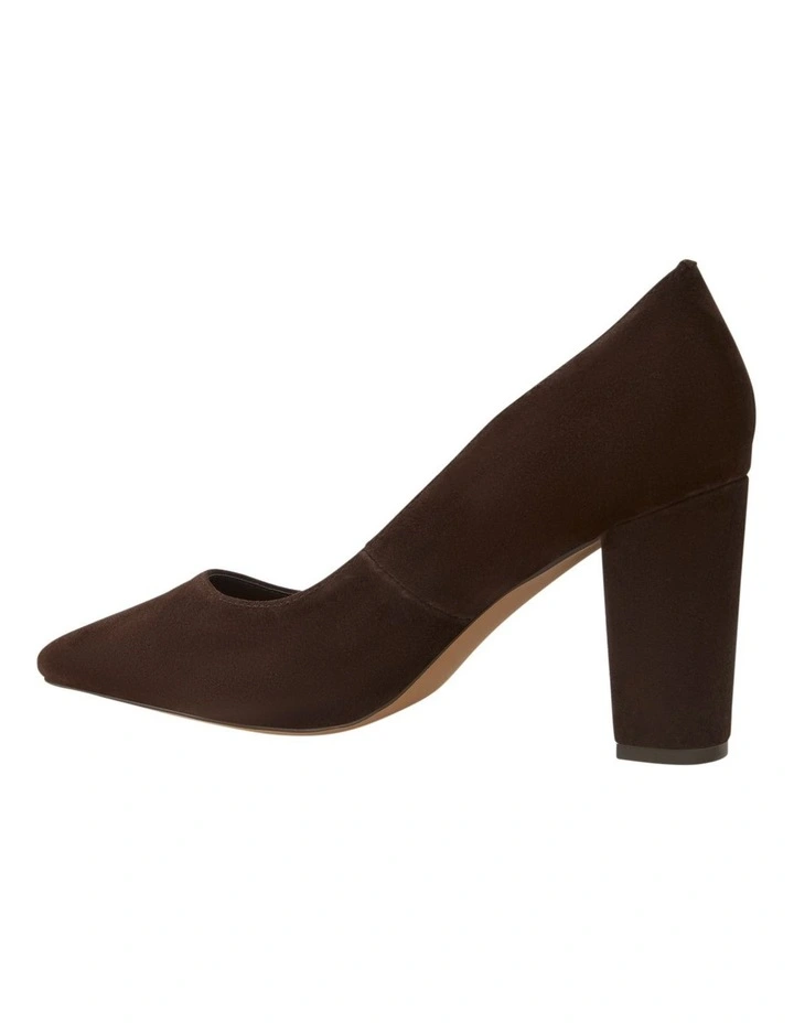 Lyric Heeled Shoes in Chocolate Suede image 3