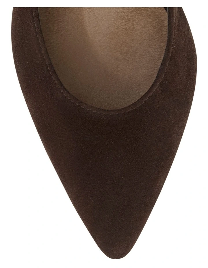 Lyric Heeled Shoes in Chocolate Suede image 4