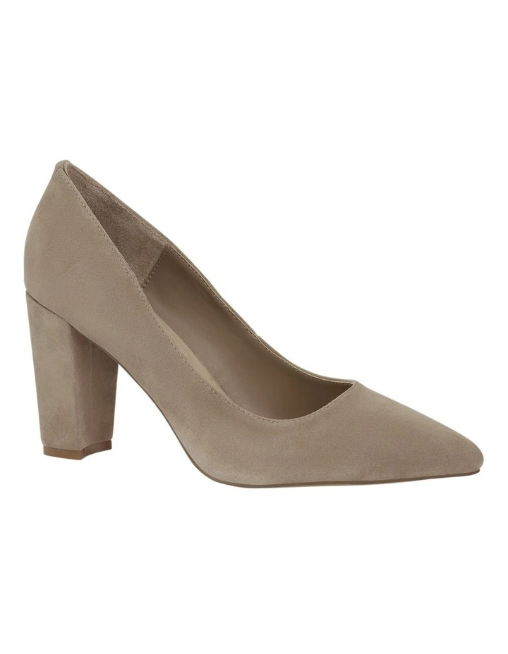 Lyric Heeled Shoes in Taupe Suede image 2