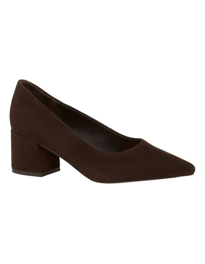 idol Heeled Shoes in Chocolate Suede image 2