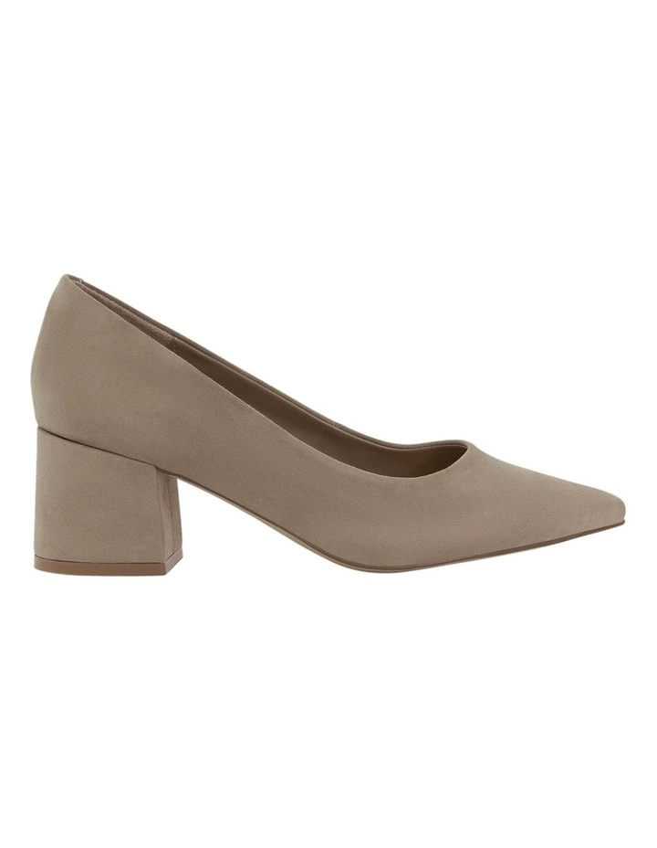 Idol Heeled Shoes in Taupe Suede image 1