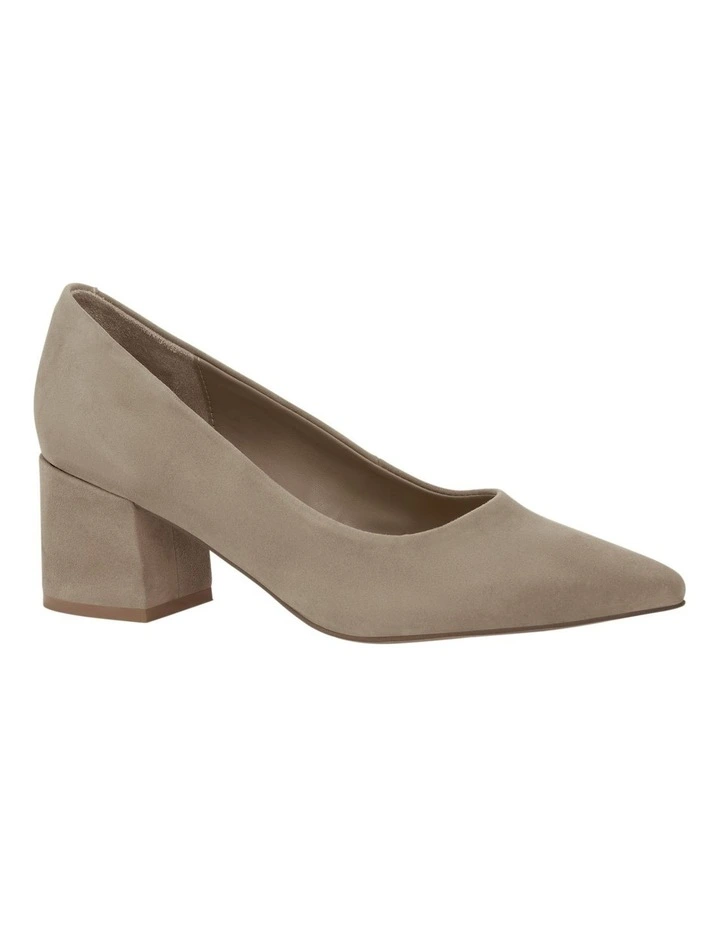 Idol Heeled Shoes in Taupe Suede image 2