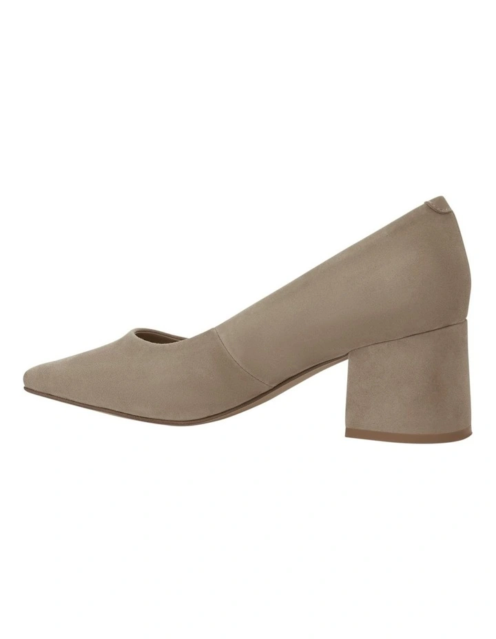 Idol Heeled Shoes in Taupe Suede image 3