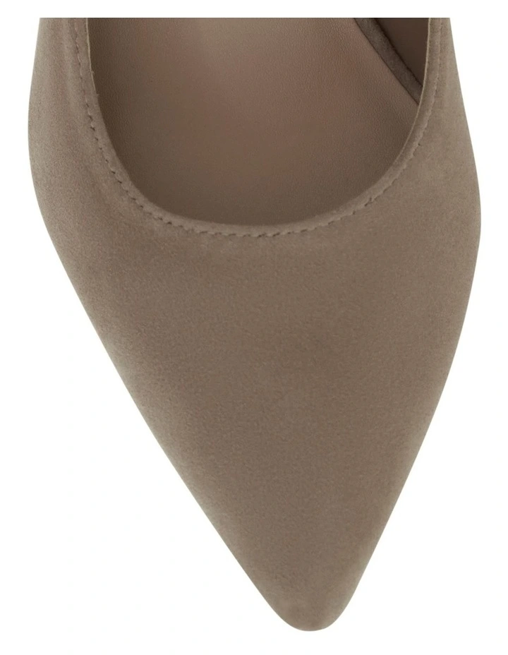 Idol Heeled Shoes in Taupe Suede image 4