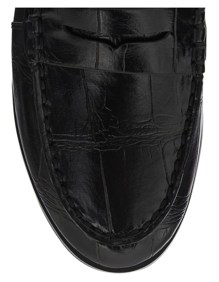 Spartan Loafers in Black Croc image 4