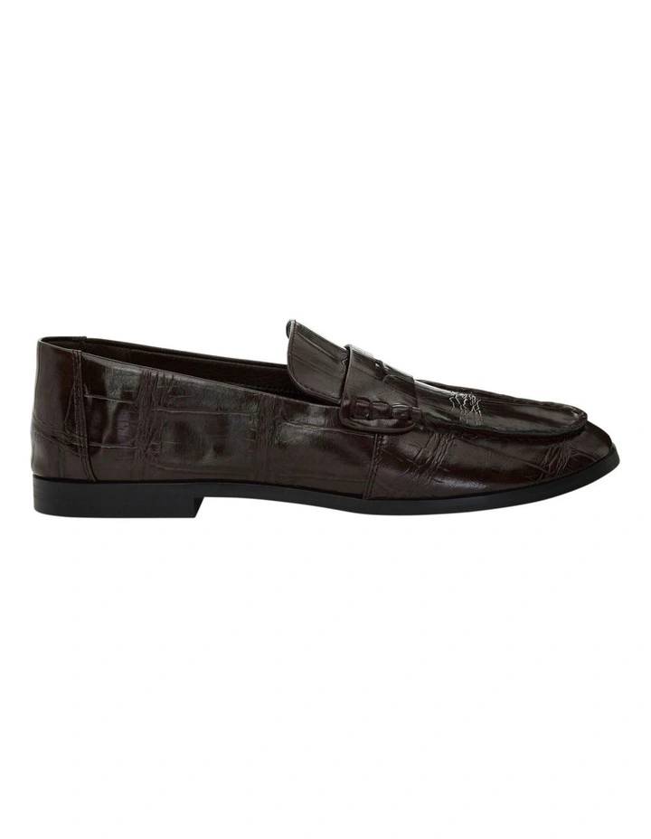 Spartan Loafers in Chocolate Croc image 1
