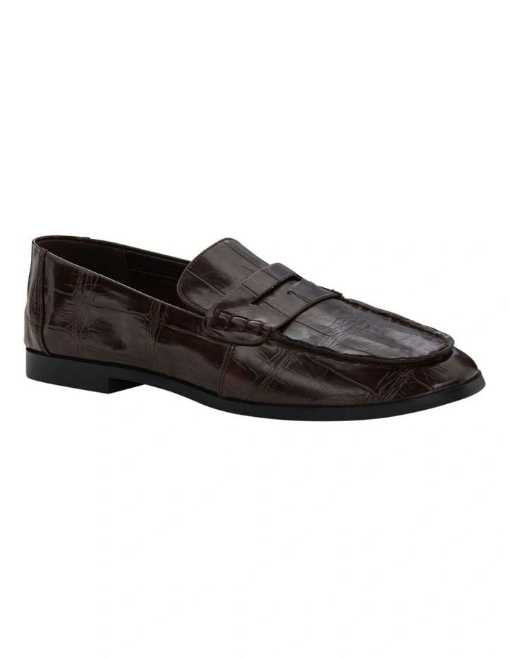 Spartan Loafers in Chocolate Croc image 2