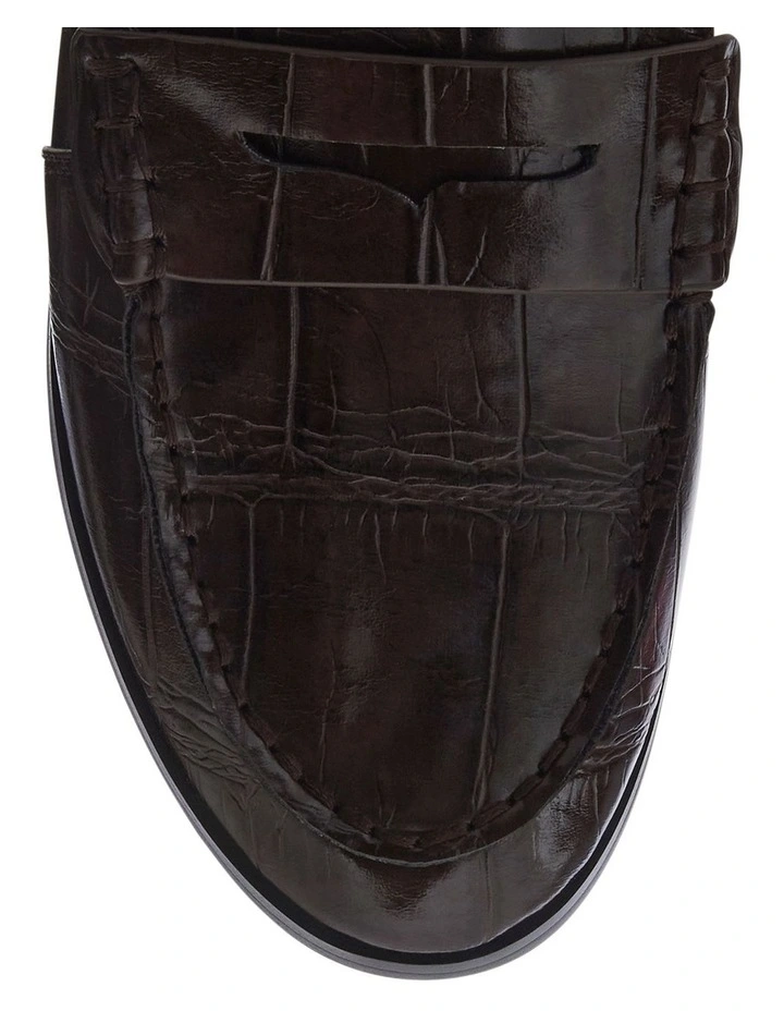 Spartan Loafers in Chocolate Croc image 4
