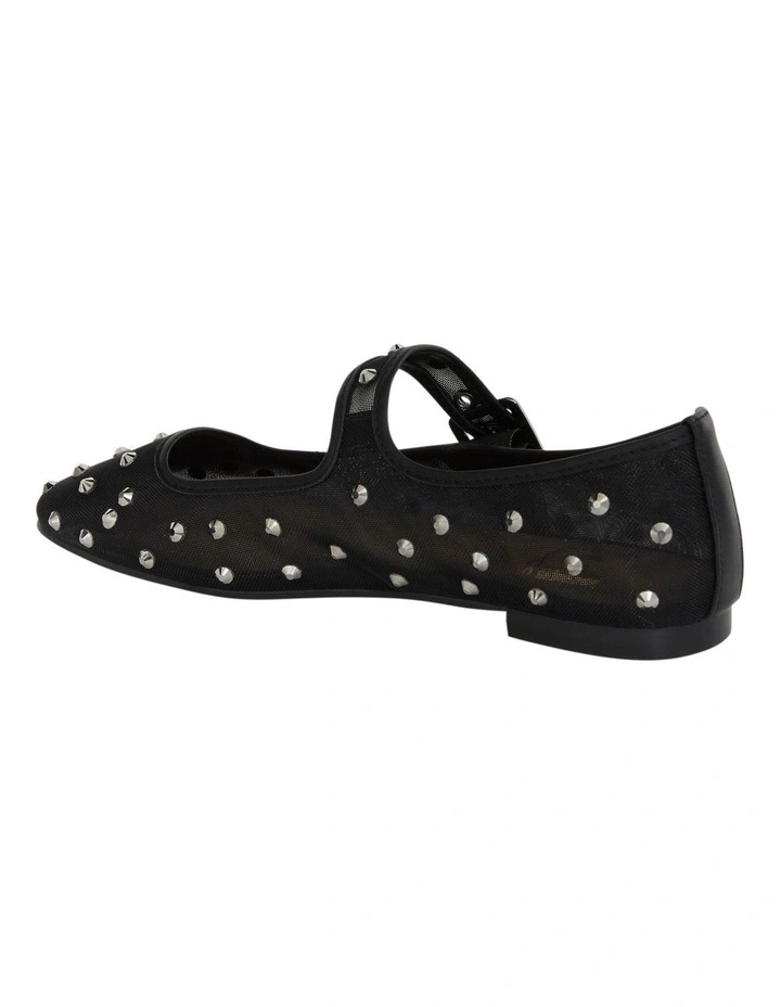 Trance Ballet Flats in Black Mesh Diamanate image 3