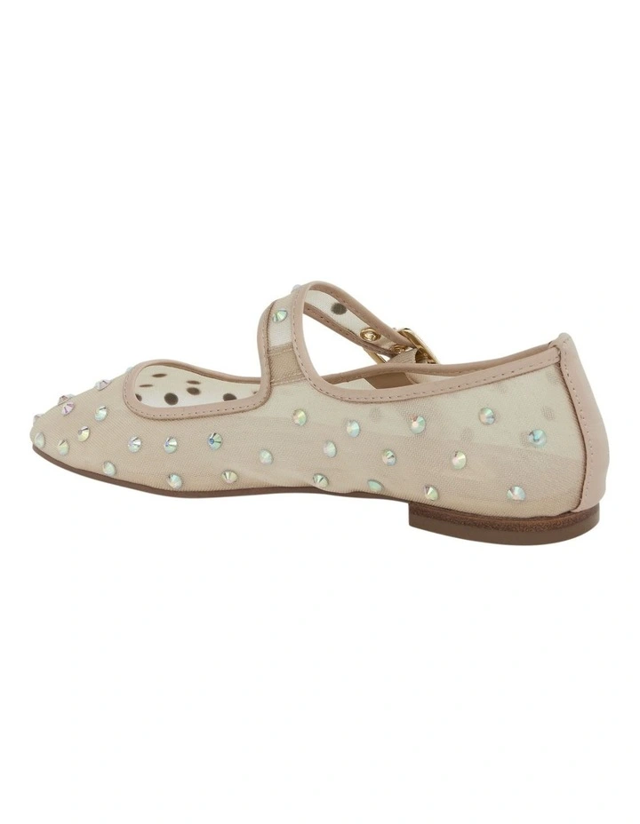 Trance Ballet Flats in Nude Mesh Diamanate image 3