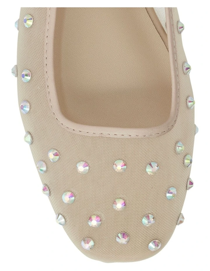 Trance Ballet Flats in Nude Mesh Diamanate image 4