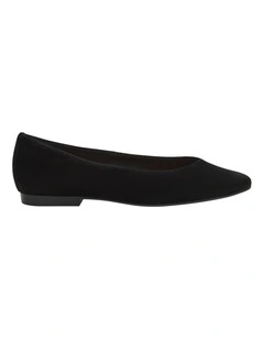 Elite Flat Shoes in Black Suede