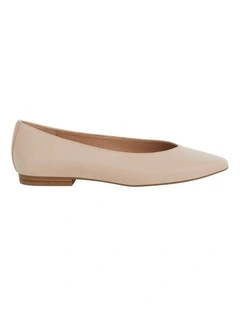 Elite Leather Flat Shoes in Blush