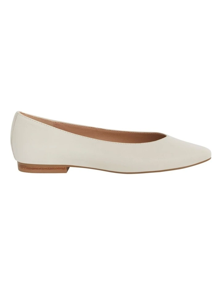 Elite Leather Flat Shoes in Ivory image 1