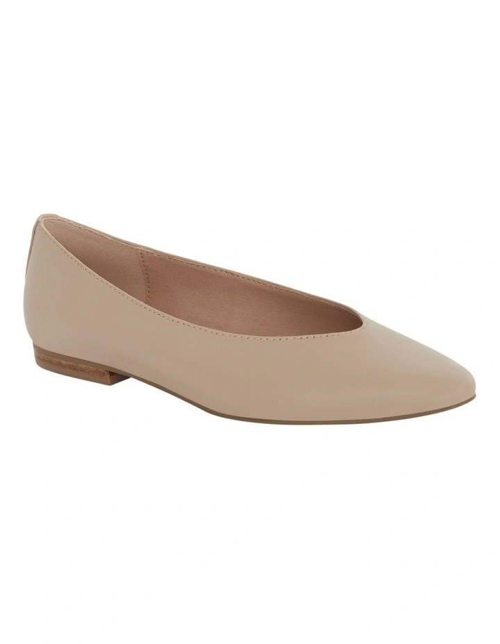 Elite Flat Shoes in Nude Leather image 2