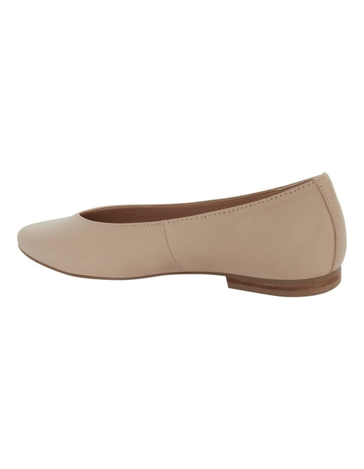 Elite Flat Shoes in Nude Leather image 3